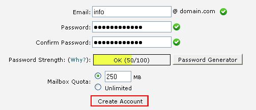 ساخت اکانت ایمیل در Cpanel