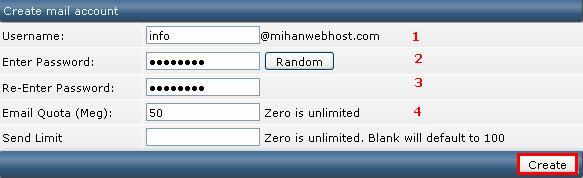  ایجاد اکانت ایمیل در دایرکت ادمین