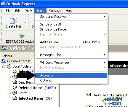 آموزش افزودن ایمیل هاست به Outlook