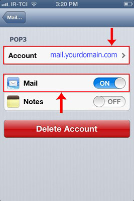 تنظیم اکانت ایمیل هاست روی گوشیهای آیفون iOS