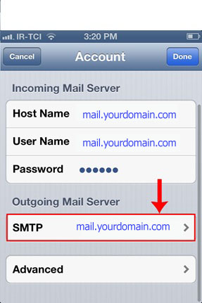 تنظیم اکانت ایمیل هاست روی گوشیهای آیفون iOS