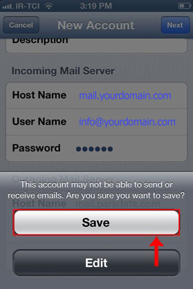 تنظیم اکانت ایمیل هاست روی گوشیهای آیفون iOS